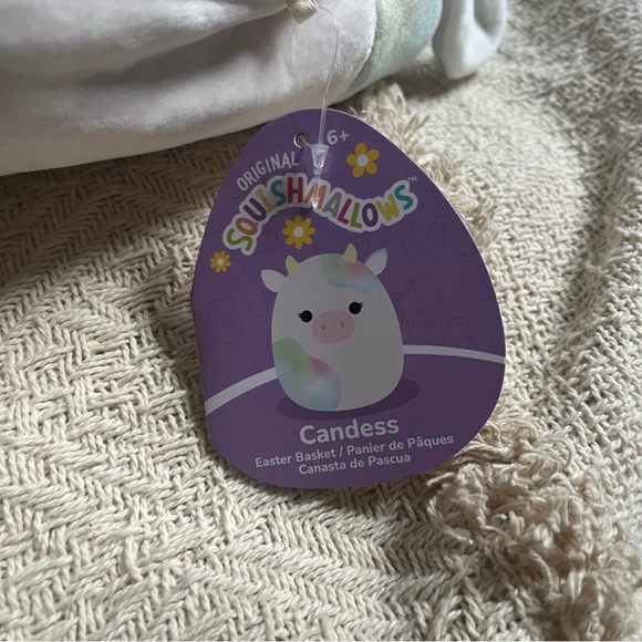 SQUISHMALLOWS EASTER Candess the Cow Easter Basket NWT Plush Easter Pail Spring - Picture 5 of 6
